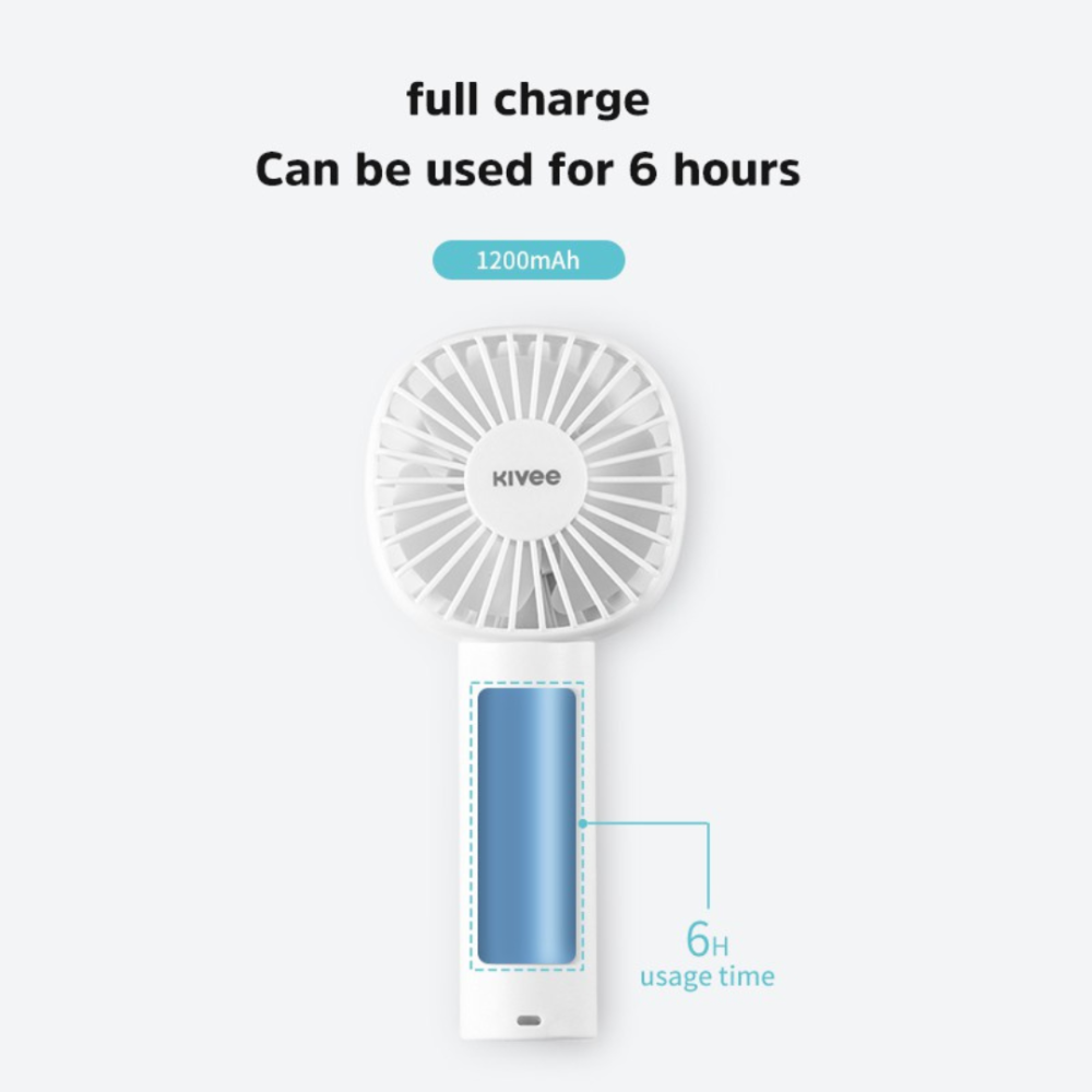 KIVEE Kipas Angin Mini Portable 1200mAh Rechargeable USB Fan - Image 2