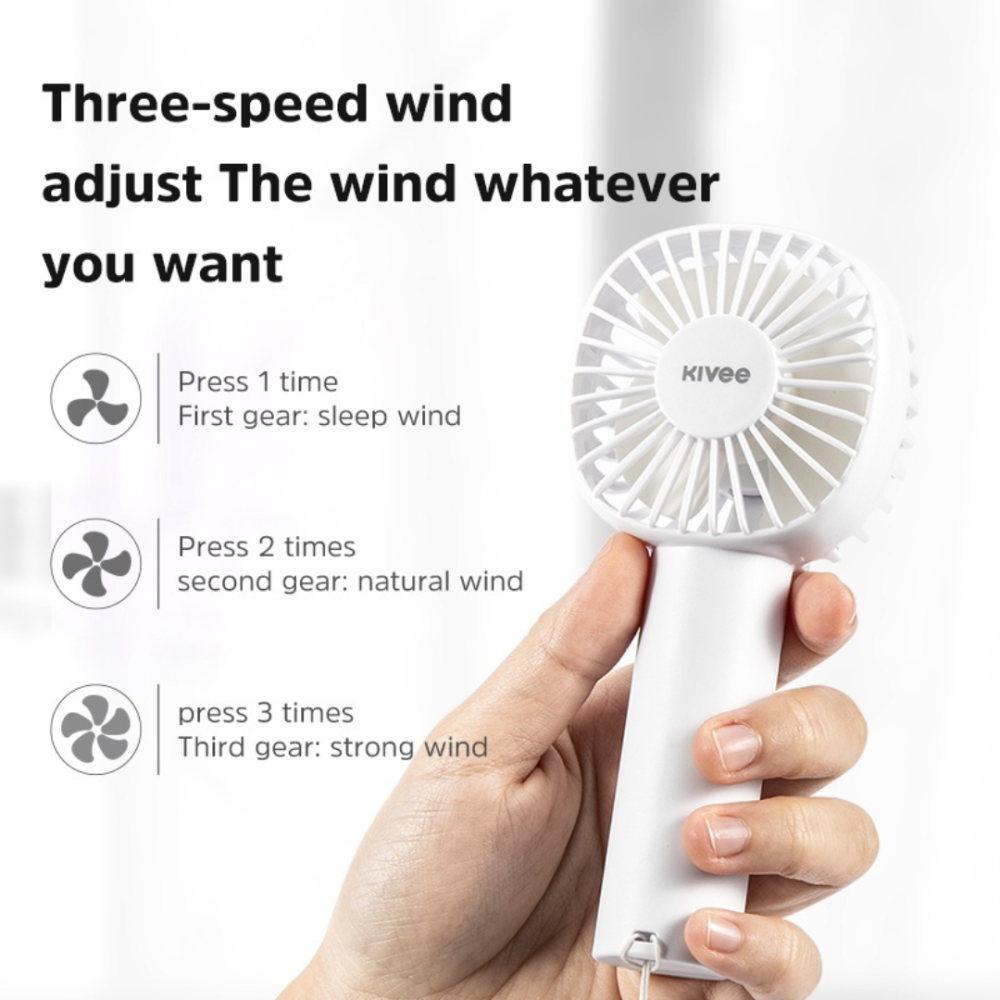 KIVEE Kipas Angin Mini Portable 1200mAh Rechargeable USB Fan - Image 3