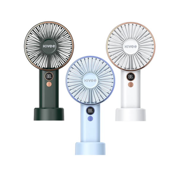 KIVEE Kipas Angin Mini Portabel 2400mAh Karakter LCD Mini Fan